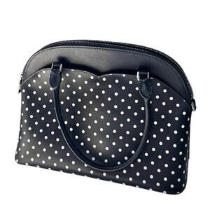 Kate Spade New York Payton Dome Satchel Navy Blue Small Polka Dot Pattern | EUC